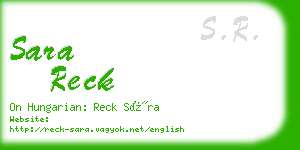 sara reck business card